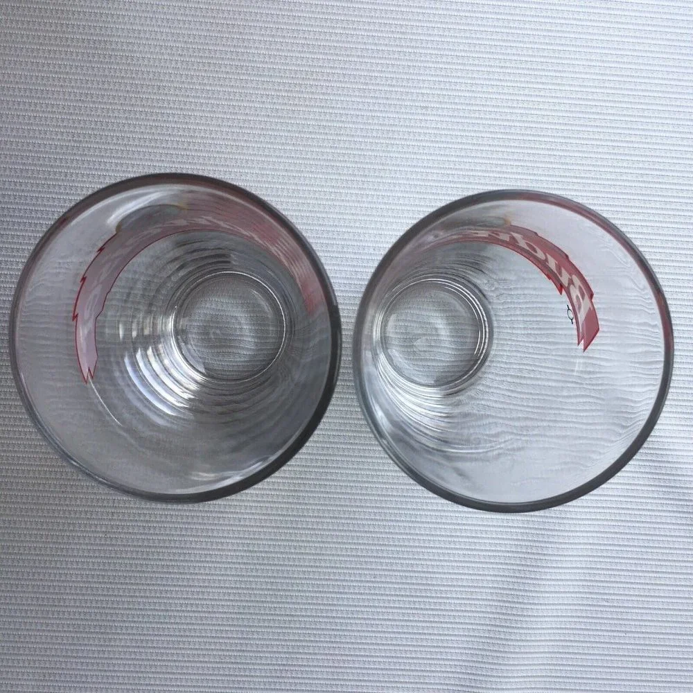 2 Vintage Anheuser Busch Budweiser Eagle Logo Pint Lager Beer Glass Cup 16 oz